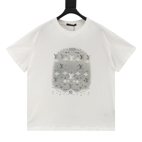 Louis Vuitton Men's Short-Sleeve T-Shirt with Ink Print - Casual Luxury 1 Louis Vuitton Men's Short-Sleeve T-Shirt with Ink Print - Casual Luxury