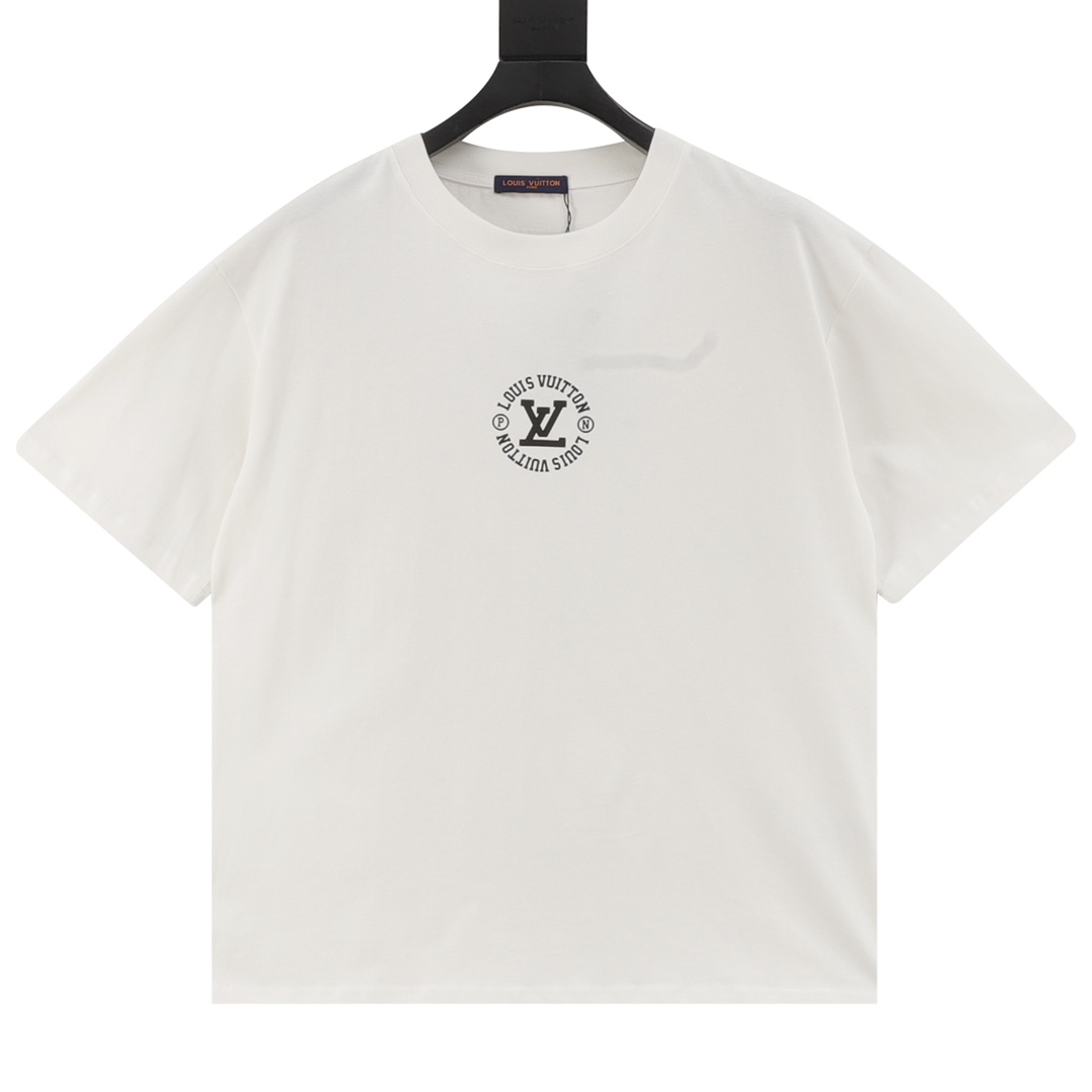 Louis Vuitton 25SS Circle Logo Tee, Short Sleeve, Cotton Fabric, S-XL Sizes