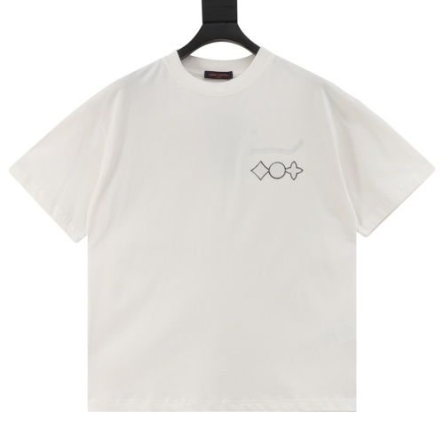 Louis Vuitton 25SS Embroidered Logo Patchwork Short Sleeve T-Shirt - Casual Style 1 Louis Vuitton 25SS Embroidered Logo Patchwork Short Sleeve T-Shirt - Casual Style
