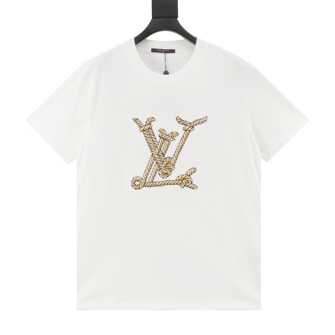 Louis Vuitton Rope Knot Logo T-Shirt, Short Sleeve, White, Size S-XL