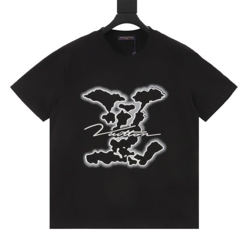 Louis Vuitton Cloud Logo Embroidered Cotton T-Shirt - Comfortable & Stylish 1 Louis Vuitton Cloud Logo Embroidered Cotton T-Shirt - Comfortable & Stylish