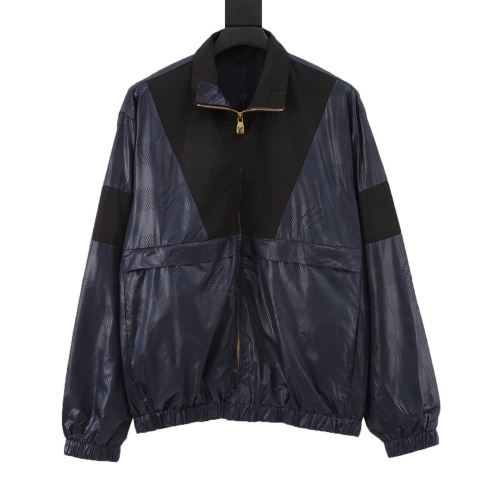 Louis Vuitton Dark Jacquard Nylon Windbreaker Jacket for Men and Women 1 Louis Vuitton Dark Jacquard Nylon Windbreaker Jacket for Men and Women