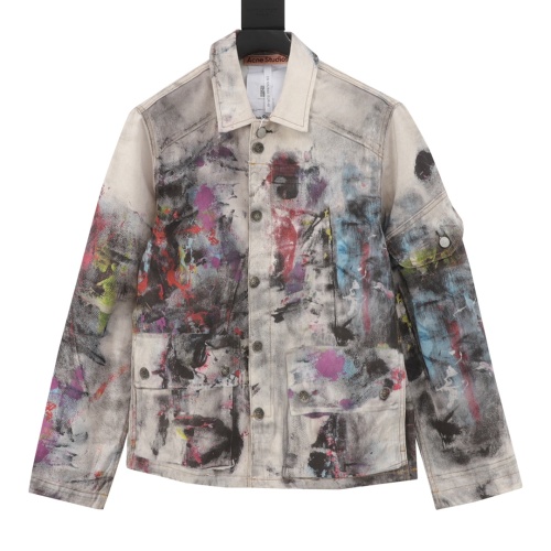 Acne Studios Cotton Twill Splatter Paint Jacket, 3D Digital Print, Relaxed Fit 1 Acne Studios Cotton Twill Splatter Paint Jacket, 3D Digital Print, Relaxed Fit