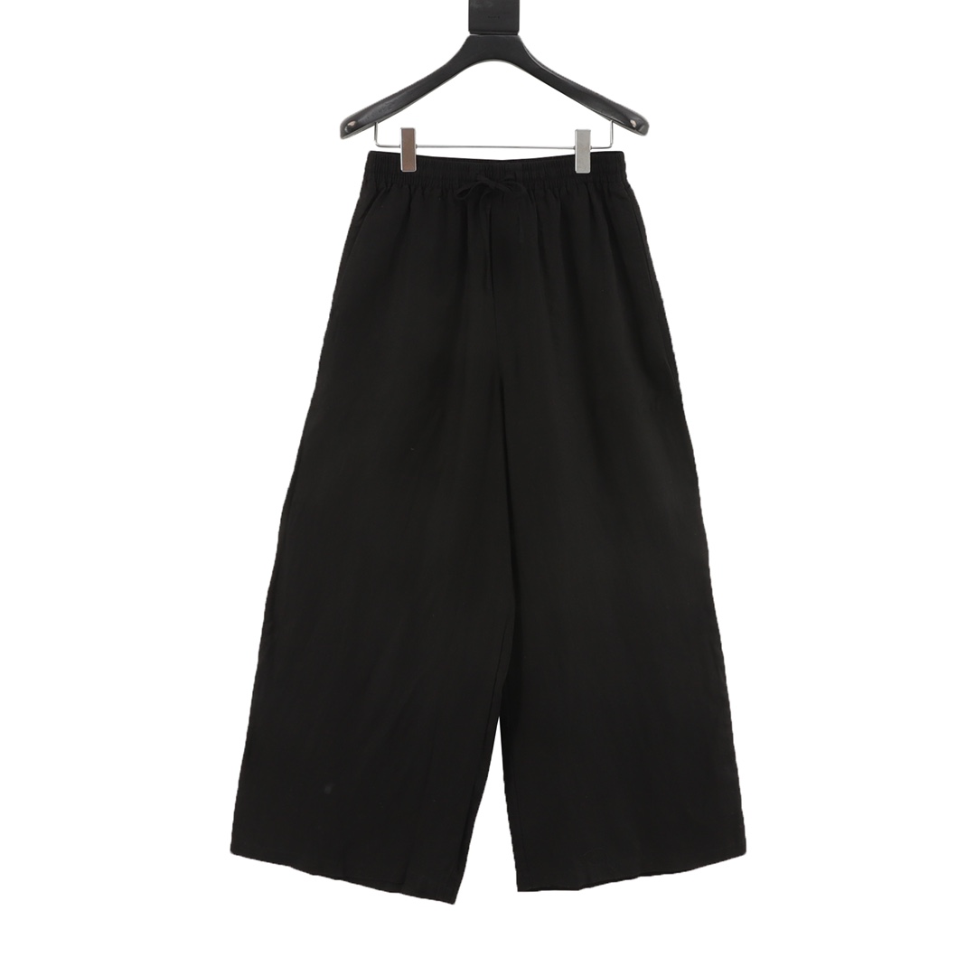 🅿️300 LOEWE Pantalones de lino con bordado calado Anagram. Tejido de lino y viscosa satinado personalizado, con caída …