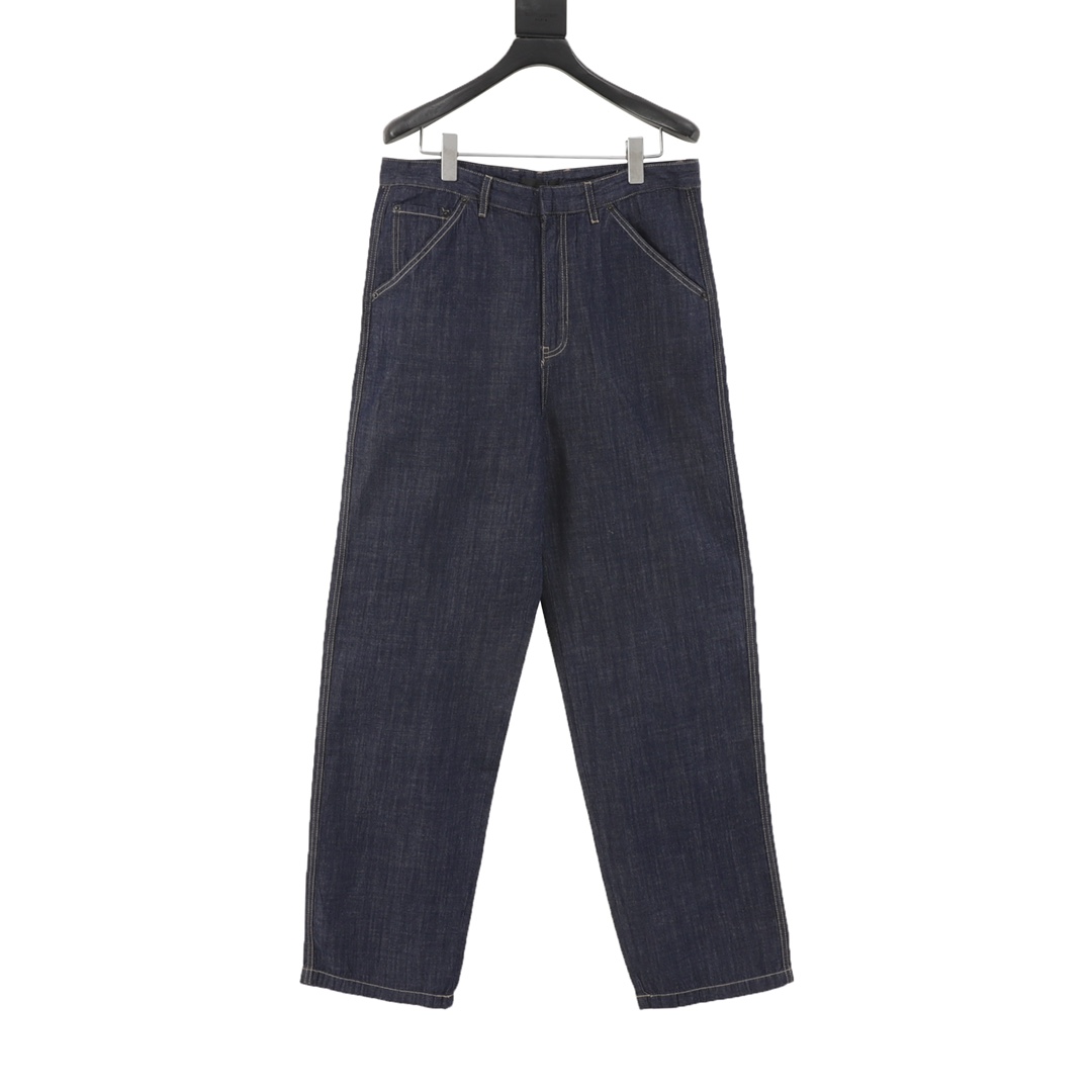 Pantalón denim PRADA PRD color liso con cremallera, comprado en 20089, confeccionado en tejido slub denim 10*10 lino al…