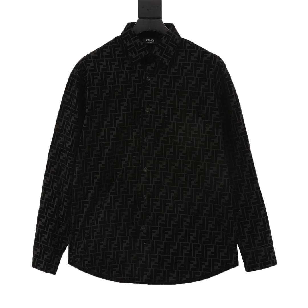 Fendi/Fendi 24Fw Camisa con estampado completo de felpa FF. Tejido de tafetán de alta densidad y alto número de hilos, …