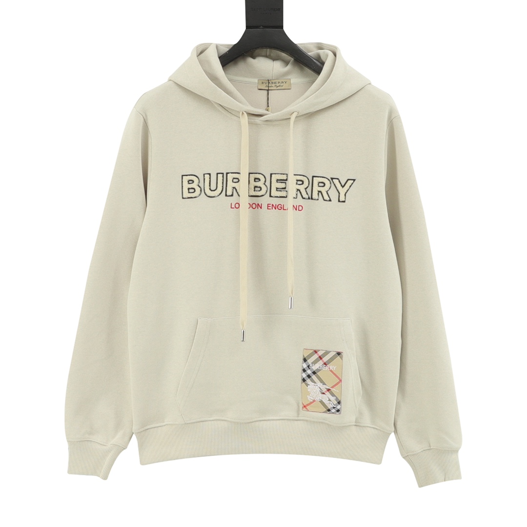 Sudadera con capucha y parche de felpa Burberry/Burberry 25Fw La sudadera con capucha de Burberry está confeccionada co…