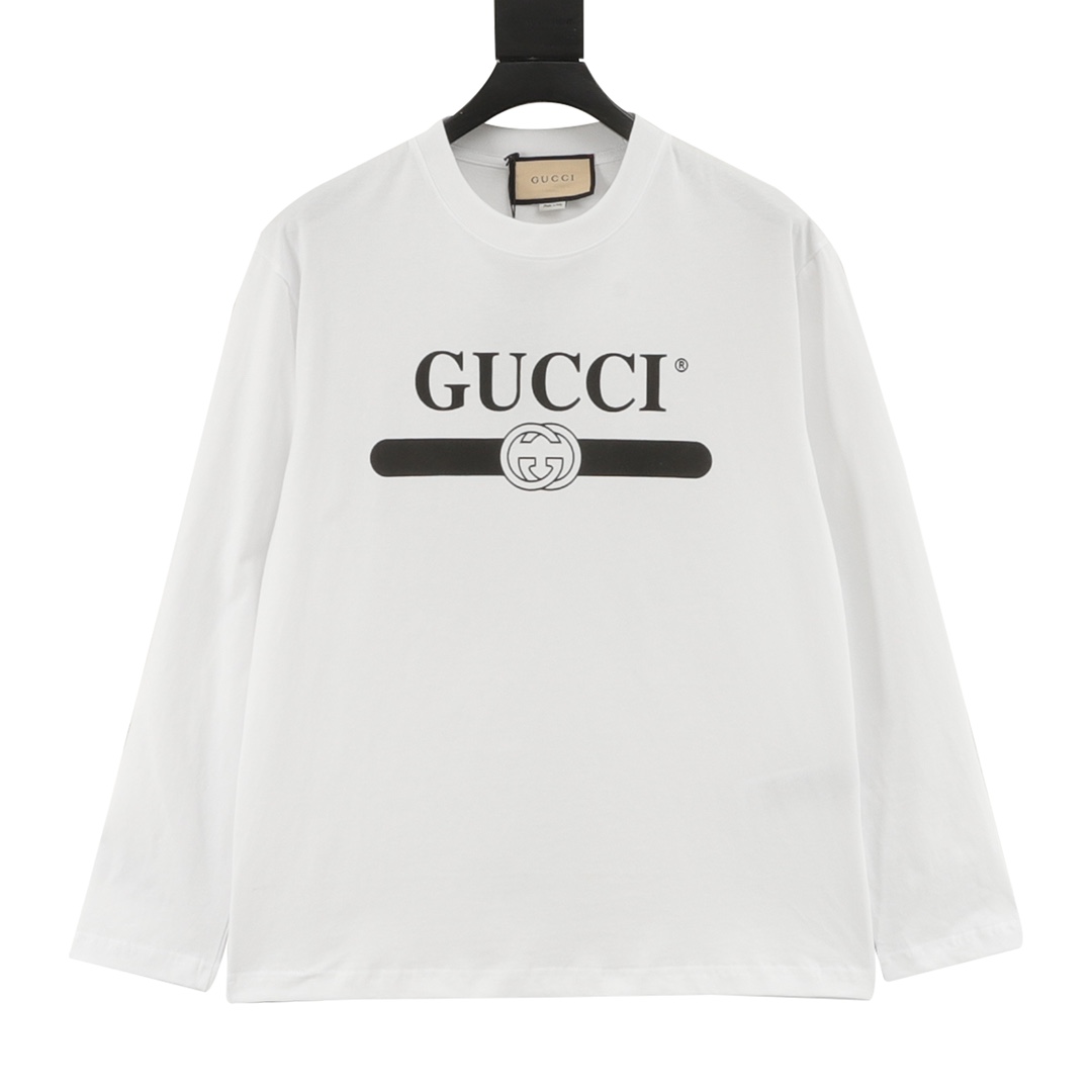 Gucci古驰 clásico camiseta de manga larga lisa con cinturón estampado Tallas: XS-XL