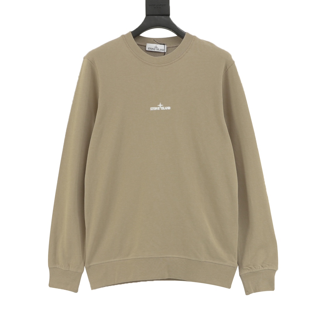 Stone Island 石头岛 sudadera con cuello redondo y letras reflectantes 25FW, confeccionada con algodón puro de alta calidad…