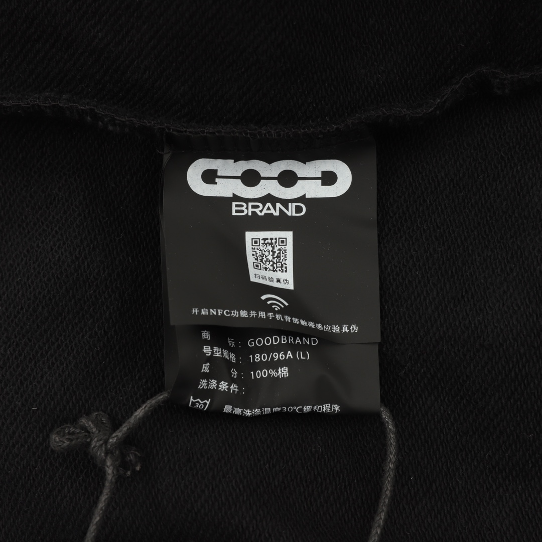 GOODBRAND25SS蝴蝶鲜花与剪刀蜡笔画连帽卫衣 黑色 灰色