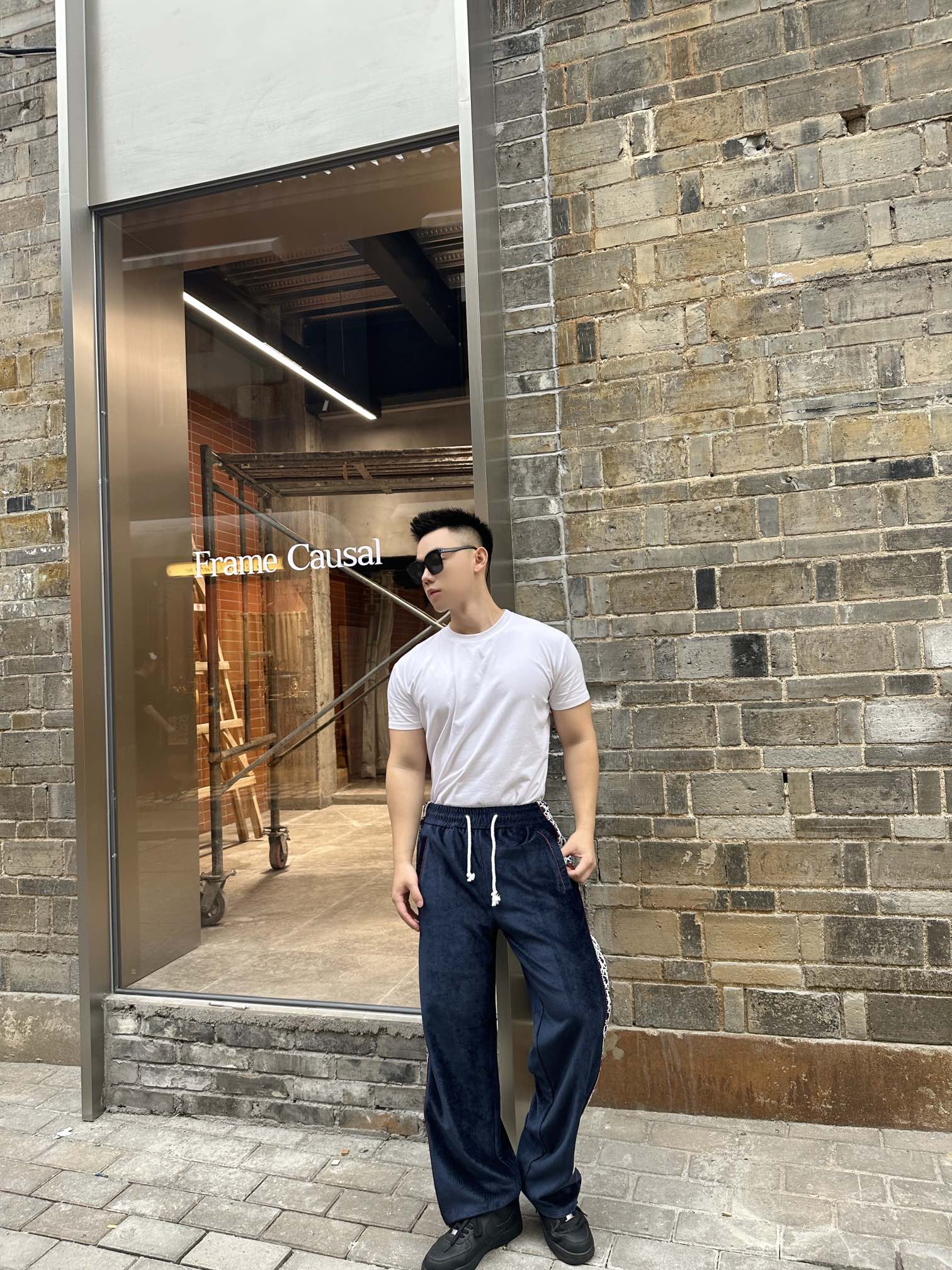 DIOR X KAWS 蛇年限定织带长裤 上身效果#