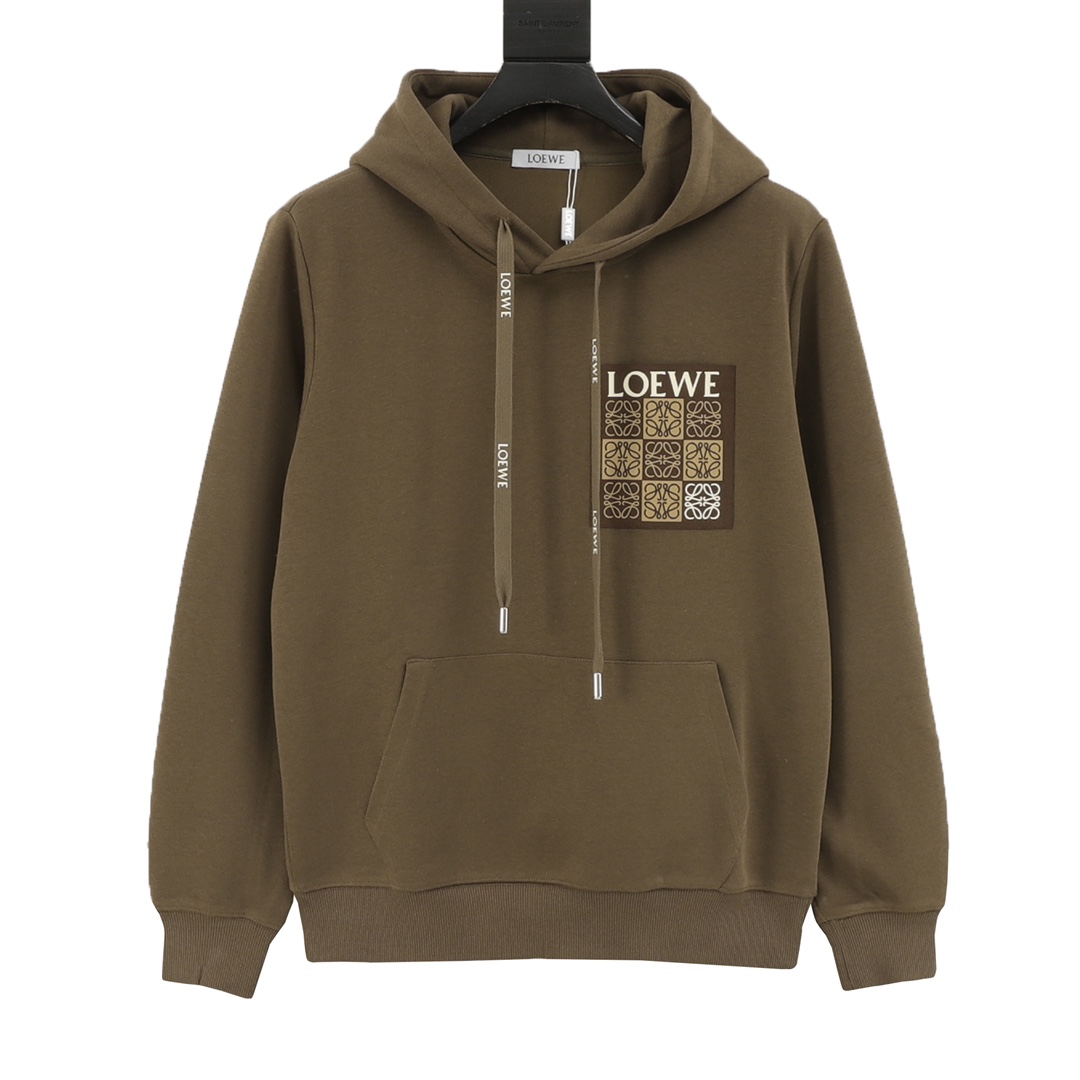 🅿️250 Loewe/罗意威 25Fw sudadera con capucha y bolsillo con estampado de flores. La sudadera con capucha de Loewe combina…