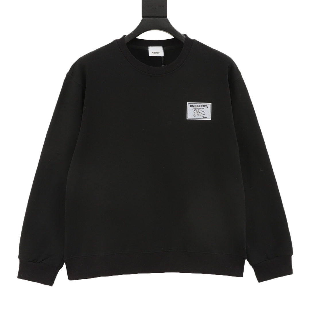 Burberry 25FW parche caballo de guerra sudadera con cuello redondo 480 g tela de algodón peinado de alta calidad etique…