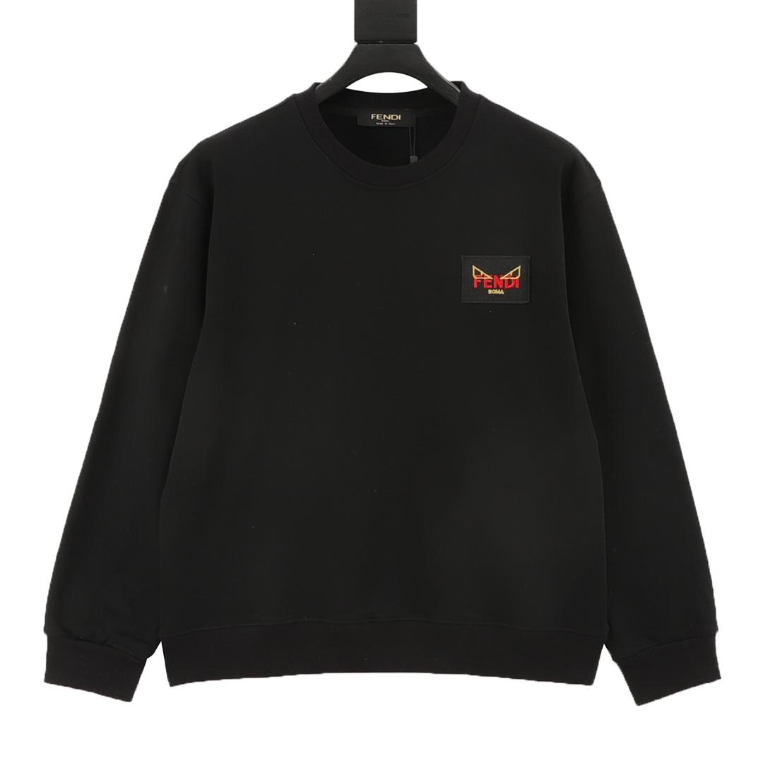 Fendi Fendi 25FW Sudadera con capucha de cuello redondo y etiqueta con ojos. Tela de algodón peinado de alta calidad de…