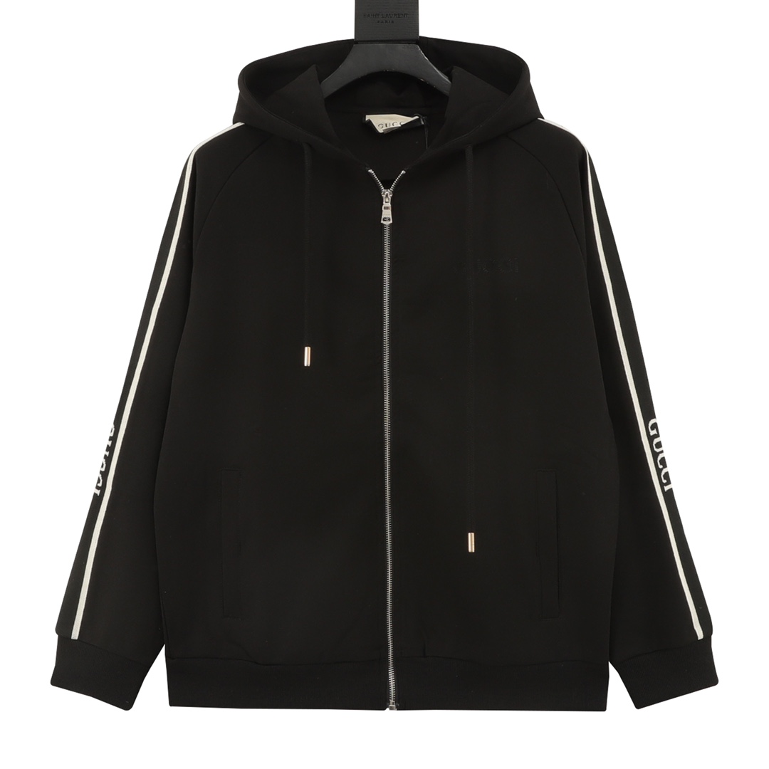 Gucci/古驰25FW lateral cinta letras chaqueta con cremallera Distinguirse de los productos comunes del mercado, unisex con…