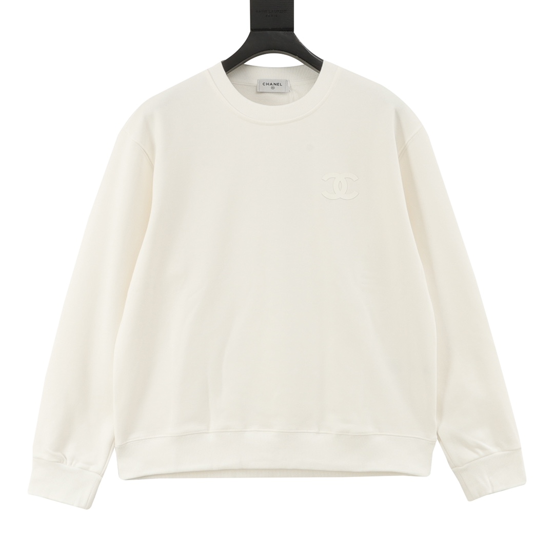CHANEL 香奈儿 25FW sudadera con cuello redondo y pequeña etiqueta de silicona. Tejido de algodón peinado de alta calidad d…
