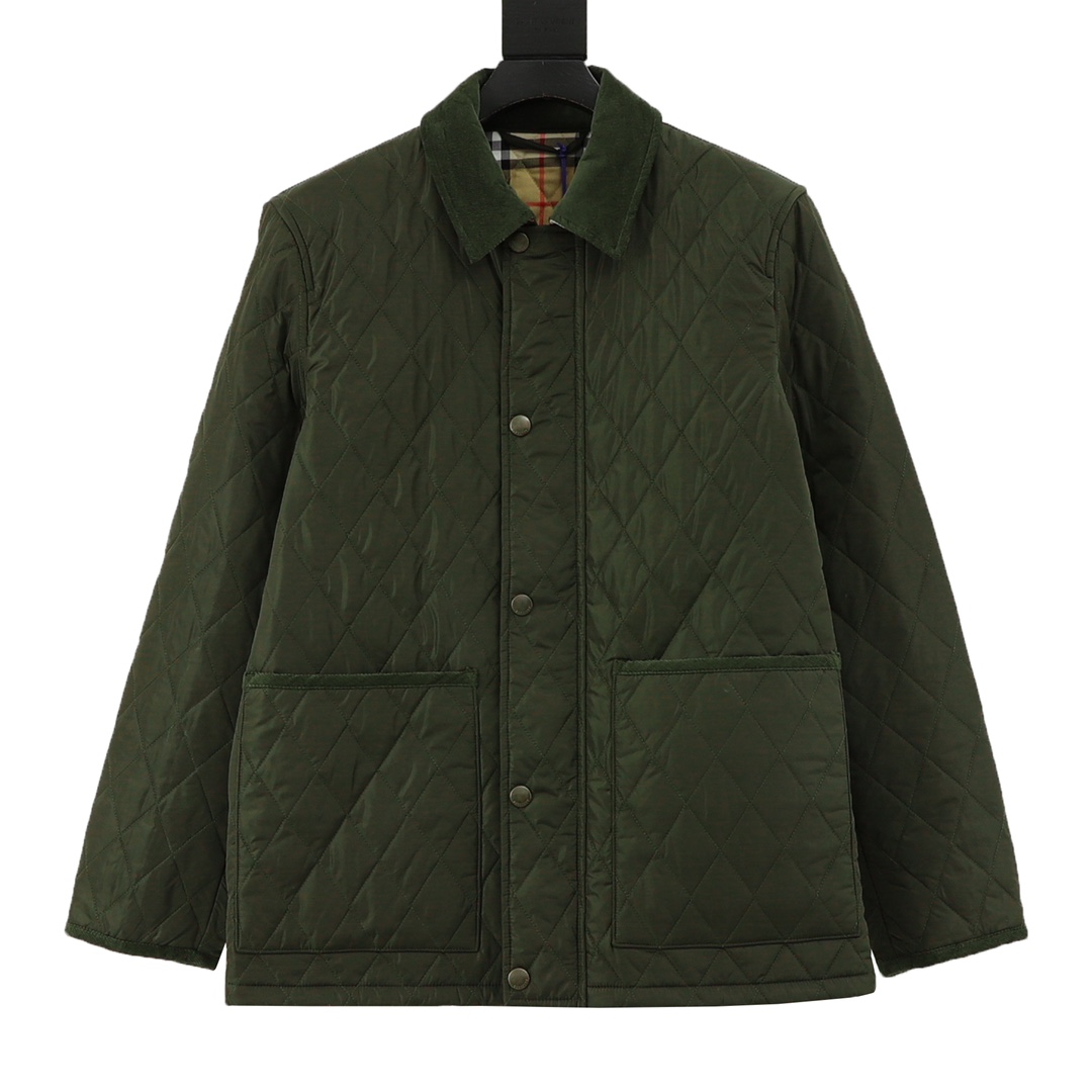 Chaqueta acolchada de diamantes Burberry/Burberry abrigo de algodón La tela de algodón de grano fino de fibra de poliés…