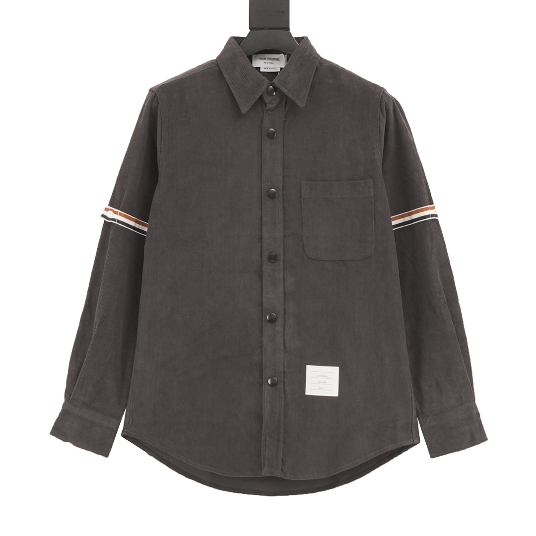 TB chaqueta camisa de pana con doble etiqueta en manga THOM BROWNE Tom Brown. (Nuevo exclusivo de gran peso) Nueva chaq…