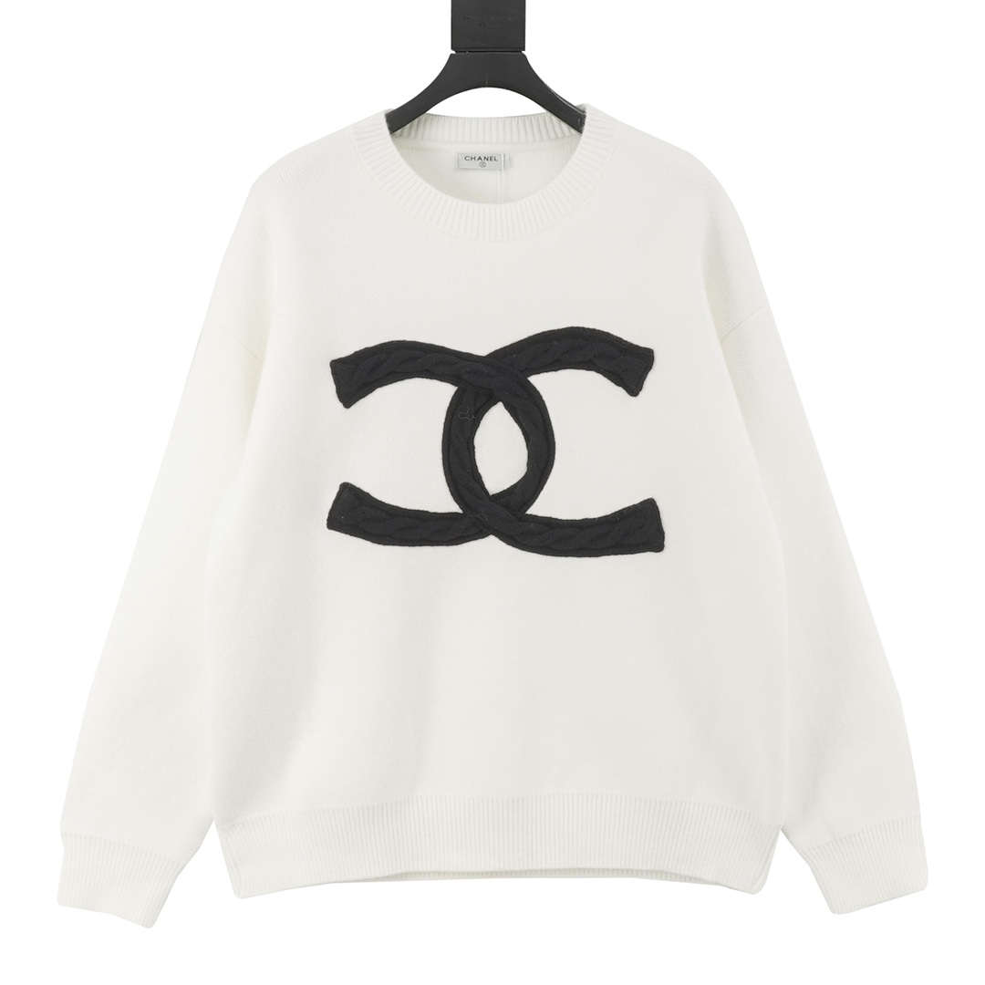 CHANEL 香奈儿 24SS tejido pesado trenzado clásico con gran logo jacquard suéter de punto. Versión original de primera cali…