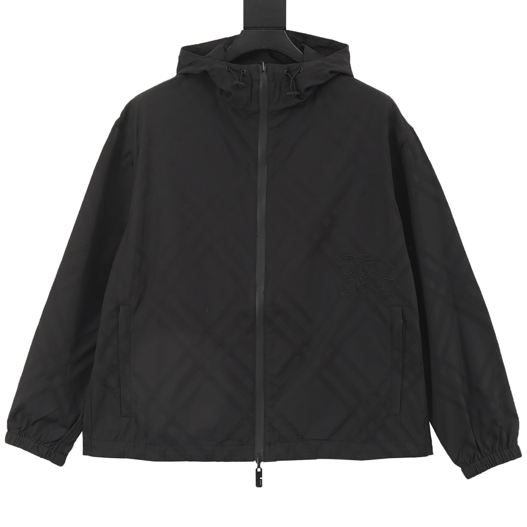 Chaqueta con capucha Burberry BBR25ss War Horse Twill Plaid Hooded El tejido está fabricado con nailon como base y es u…