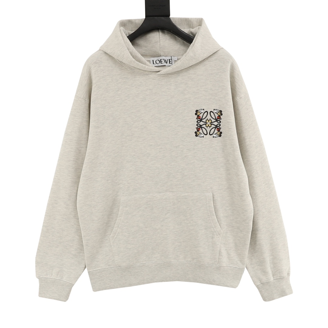 🅿️250 Loewe 罗意威 25FW sudadera con capucha estampado de Mickey Mouse. La sudadera está hecha de tejido de punto 100% al…