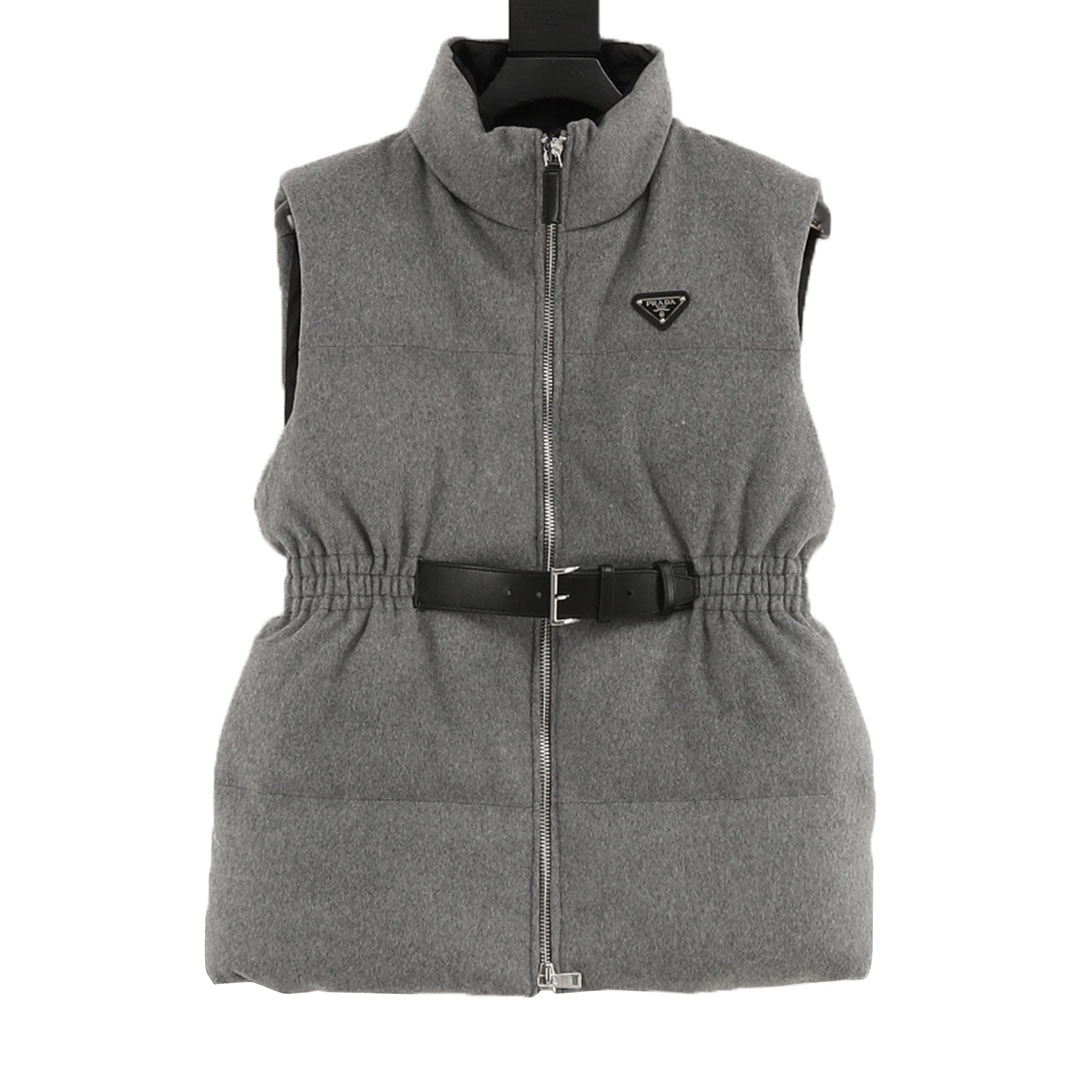 𝐏𝐑𝐀𝐃𝐀 Chaqueta tipo túnica de lana PRADA Chaqueta tipo túnica de otoño e invierno, capa exterior negra + relleno d…