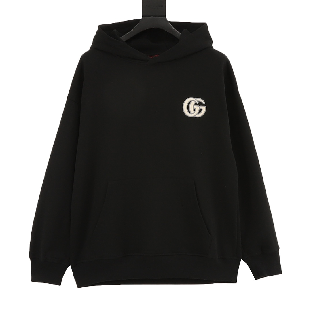 Gucci/古驰 25Fw Sweat à capuche brodé double G, tissu coton éponge 420g, étiquettes complètes, design de marque, haute qu…