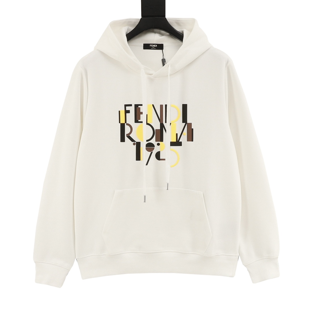 Fendi/芬迪 25Fw sudadera con capucha de letras impresas en relieve con bloques de color, nueva sudadera FENDI, confeccion…