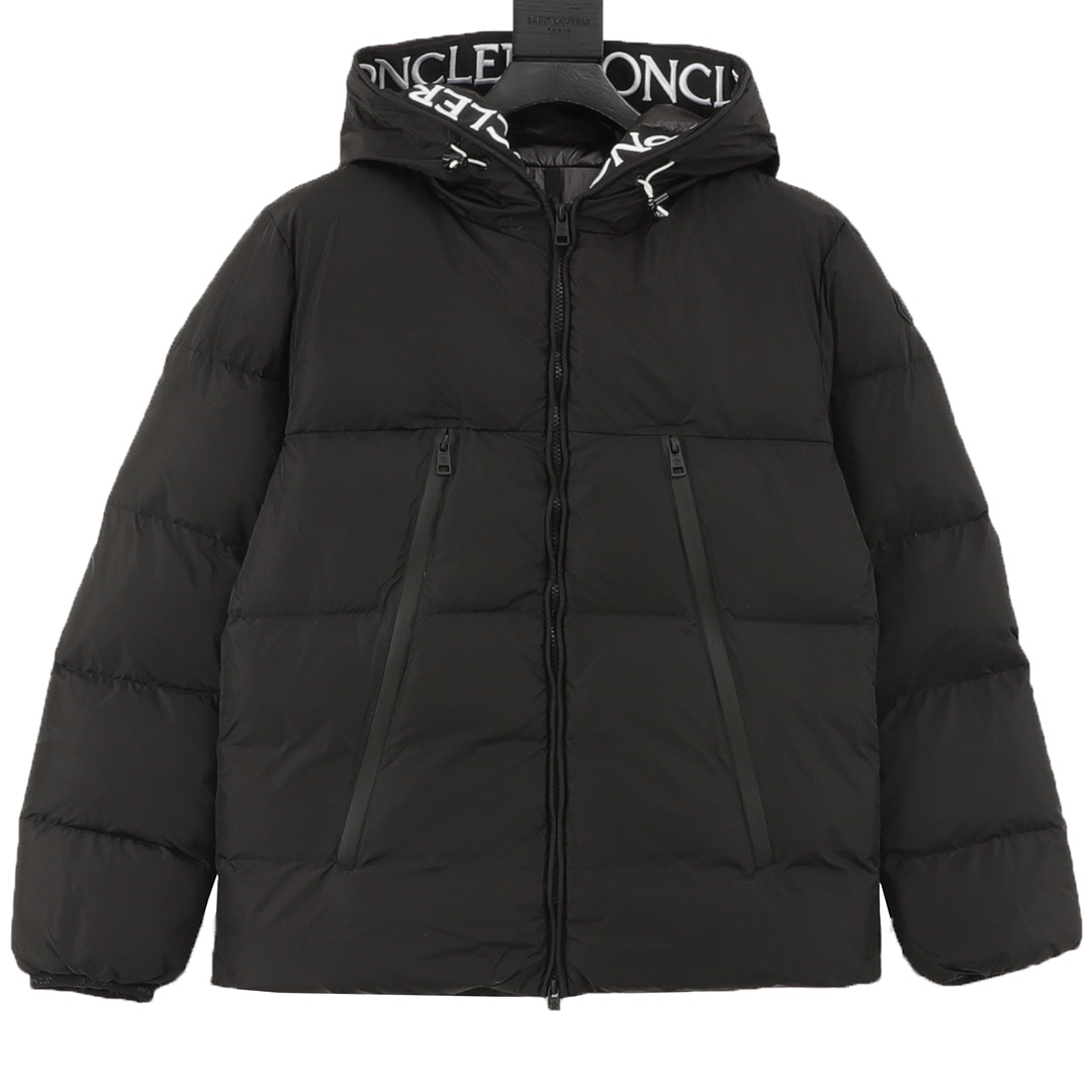 Plumón Moncler/Montclair con bordado de letras del logotipo en la entretela del frente, nuevo modelo 21, moderno con ca…