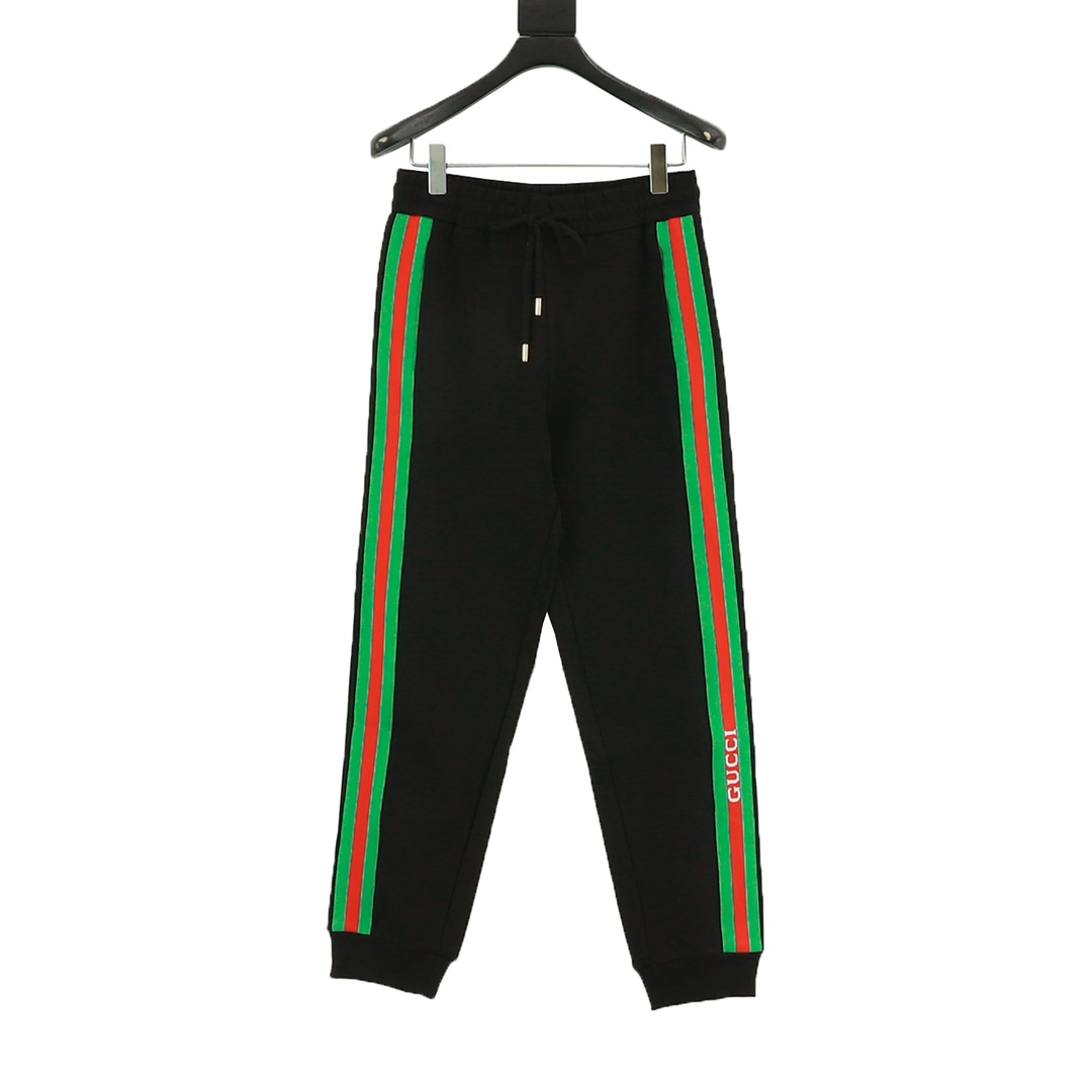 Gucci/古驰 25Fw Pantalon à rayures rouges et vertes, différente des produits du marché, design unisexe, nouvelle inspirat…
