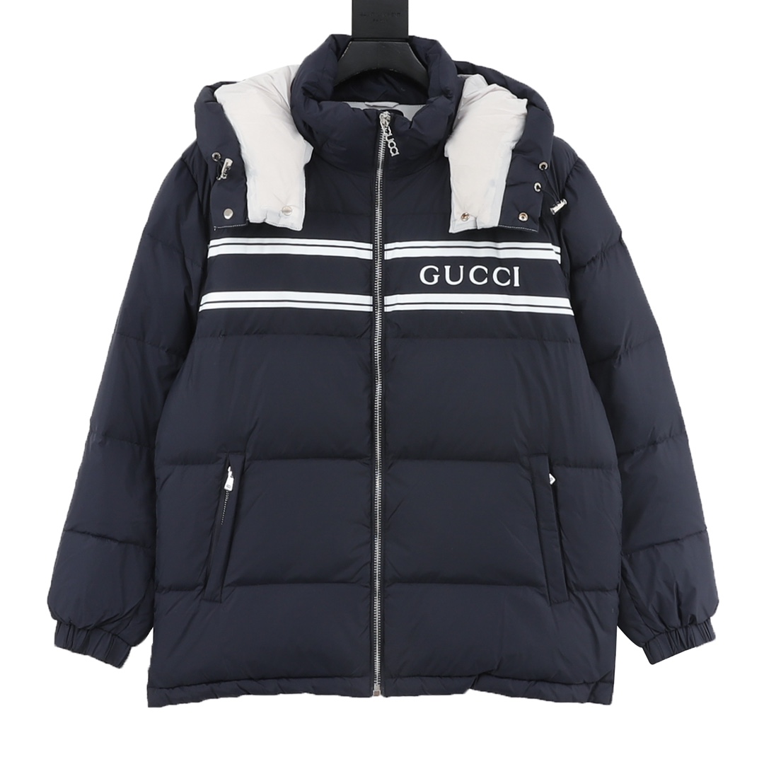 Gucci nueva chaqueta de plumón 2022 con estampado de letras jacquard y estampado completo, chaqueta de plumón tipo algo…