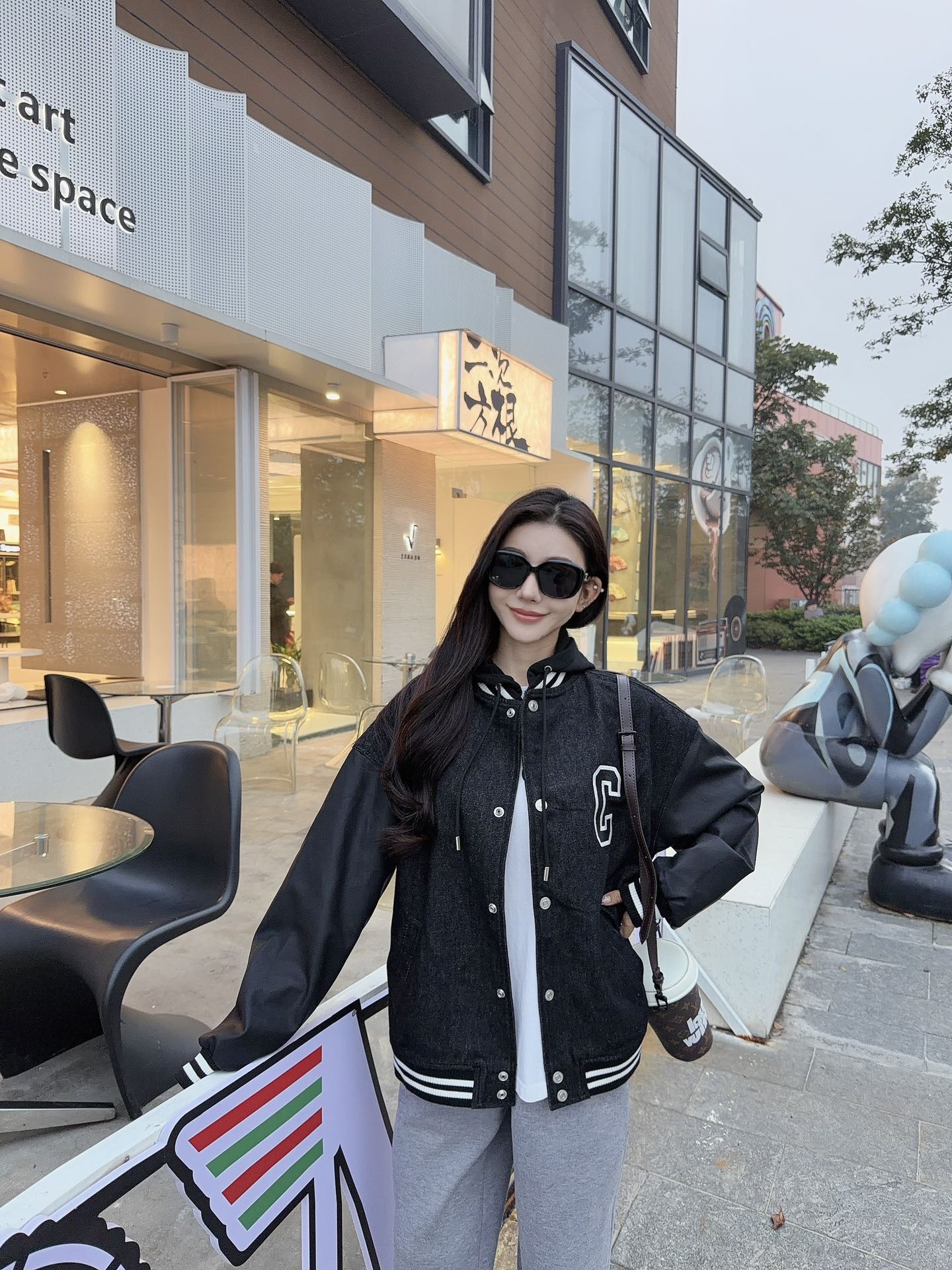 💰305CELINE/赛琳 新款刺绣字母连帽棉服外套 上身效果#