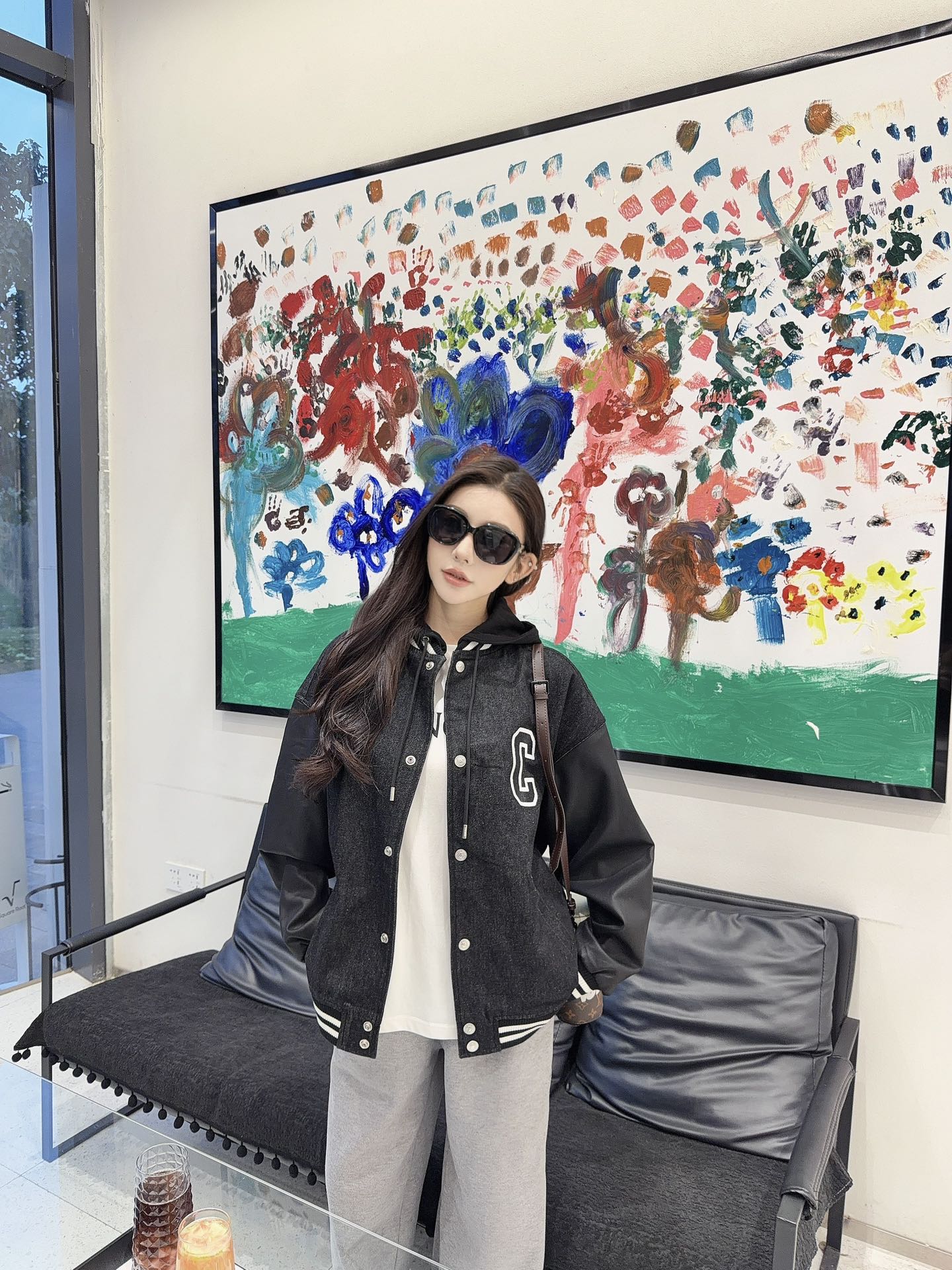 💰305CELINE/赛琳 新款刺绣字母连帽棉服外套 上身效果#