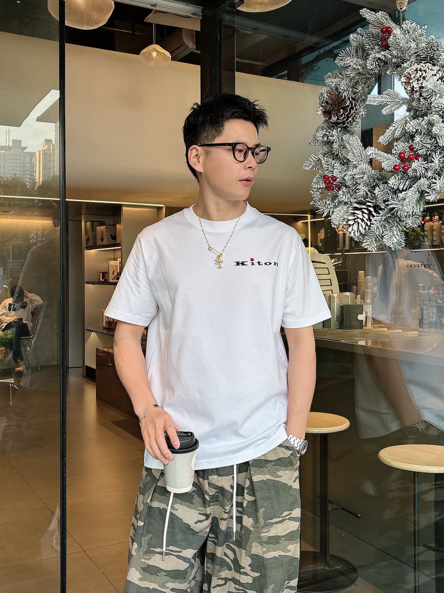 KITON#  2025春夏新款首发专柜最新款短袖圆领T恤 高端订制 设计前卫时尚！品牌logo重工艺