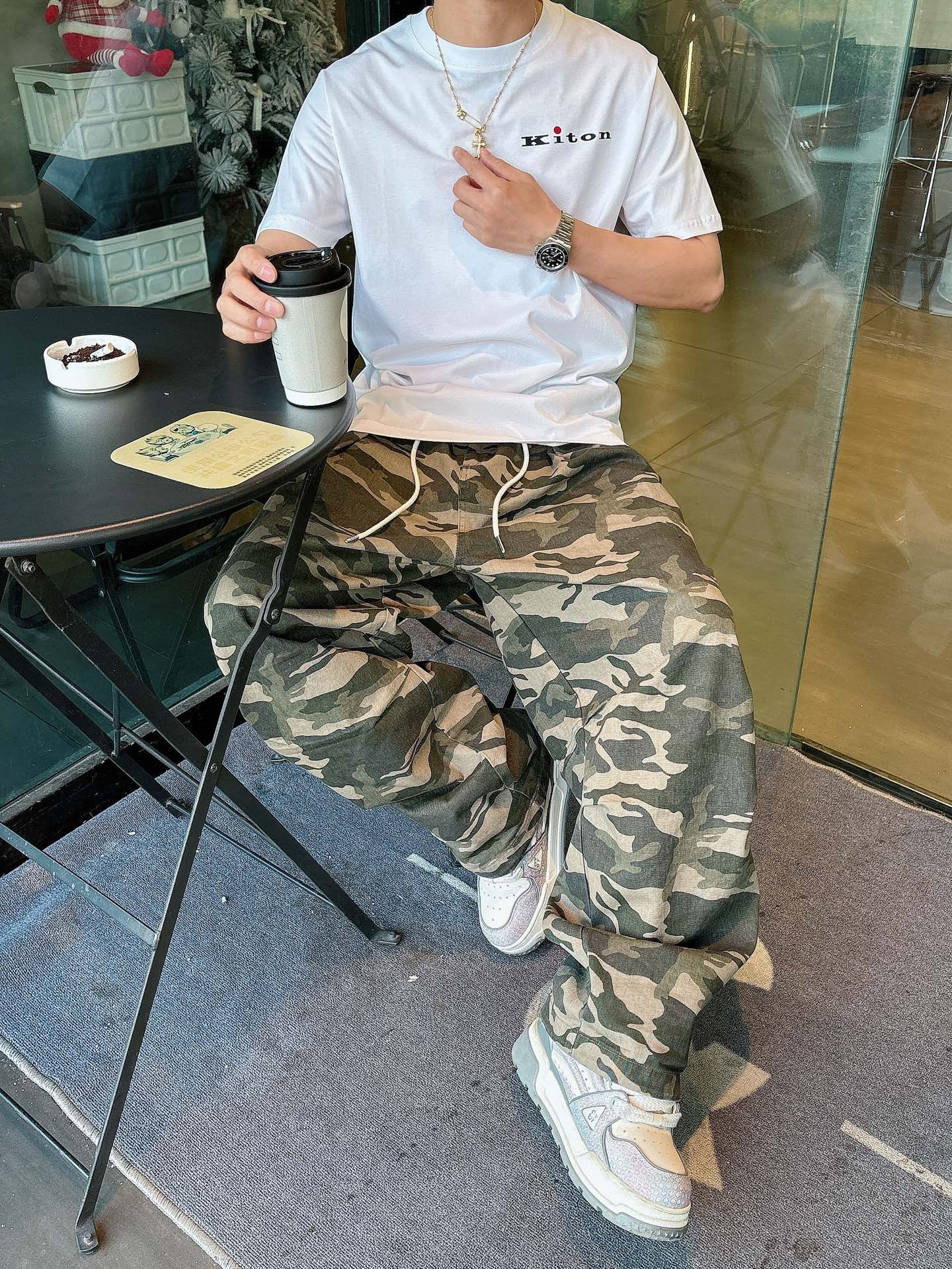  KITON#  2025春夏新款首发专柜最新款短袖圆领T恤 高端订制 设计前卫时尚！品牌logo重工艺