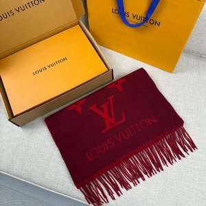 Best knockoff Louis Vuitton Scarf Shawl Red Cashmere Winter Collection M75505