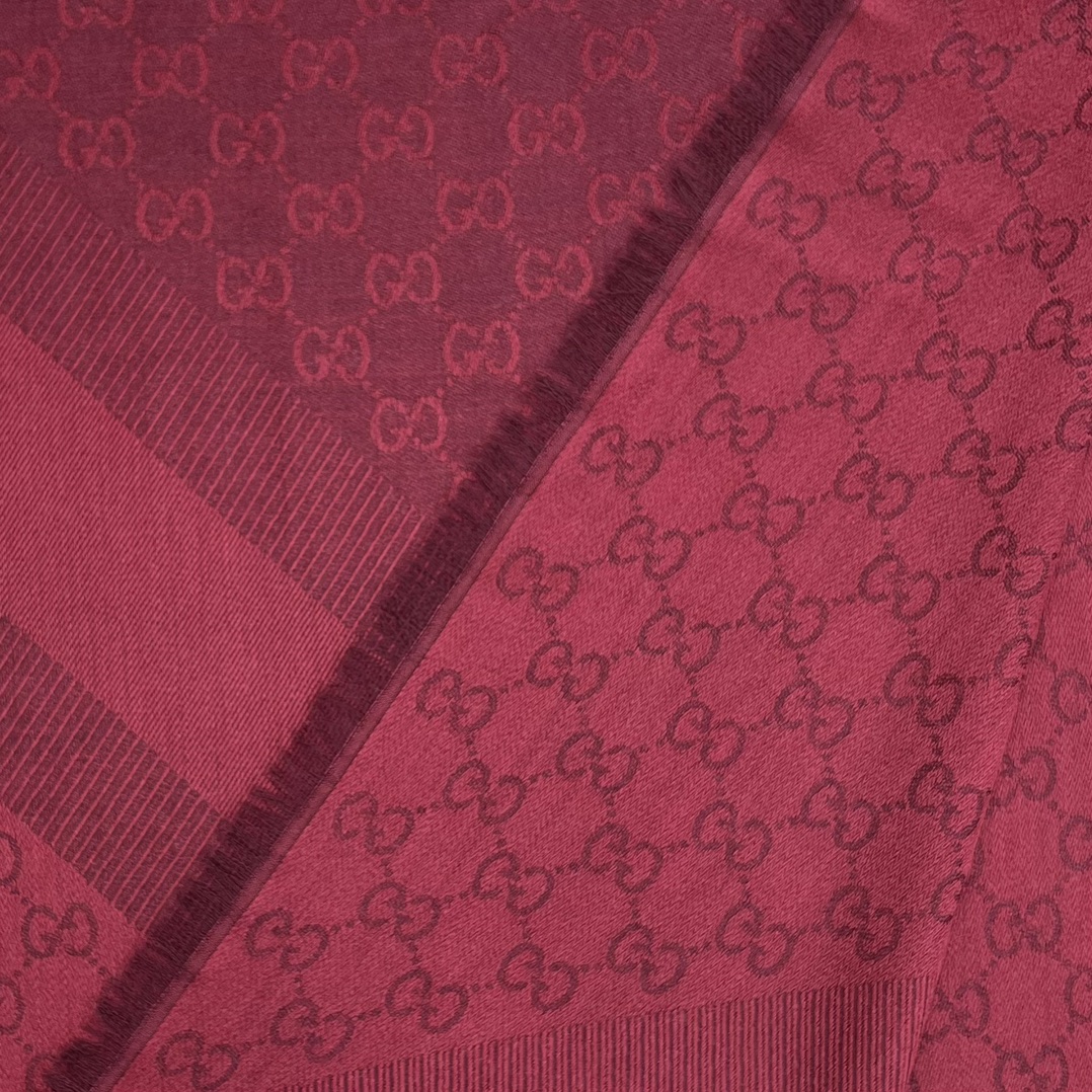 Gucci Wool Silk Blend Scarf - Luxurious 140cm Square in Burgundy 8 i1719992912 3465 4