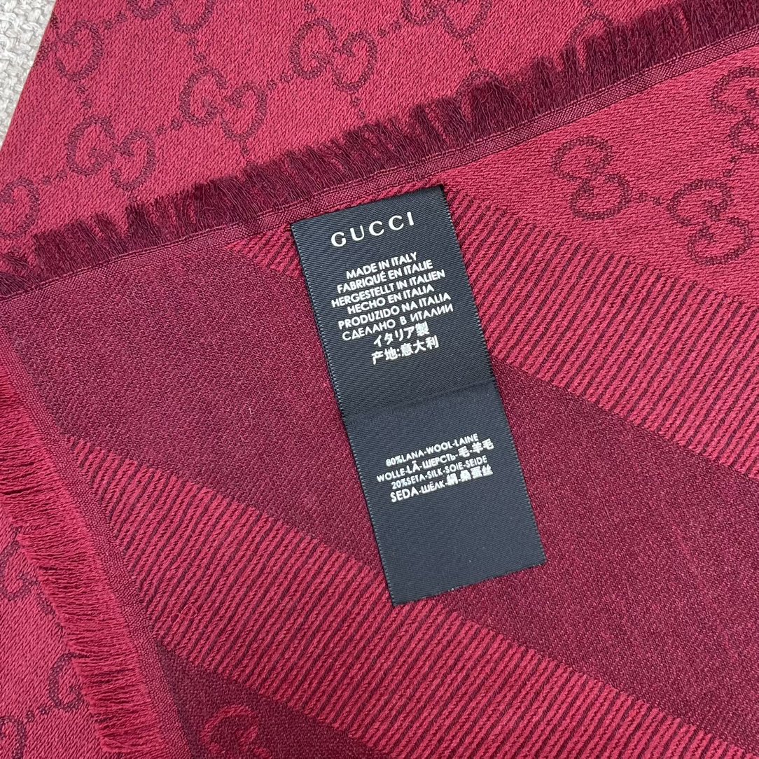 Gucci Wool Silk Blend Scarf - Luxurious 140cm Square in Burgundy 6 i1719992912 9946 0