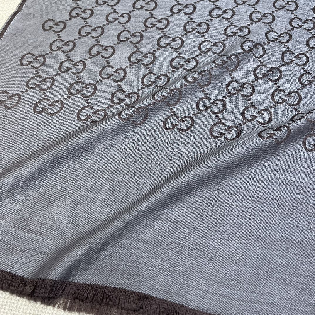 Gucci Jacquard Wool-Silk Scarf, 45x180cm, Double-Sided, Contrasting Colors 8 i1726820574 6901 1