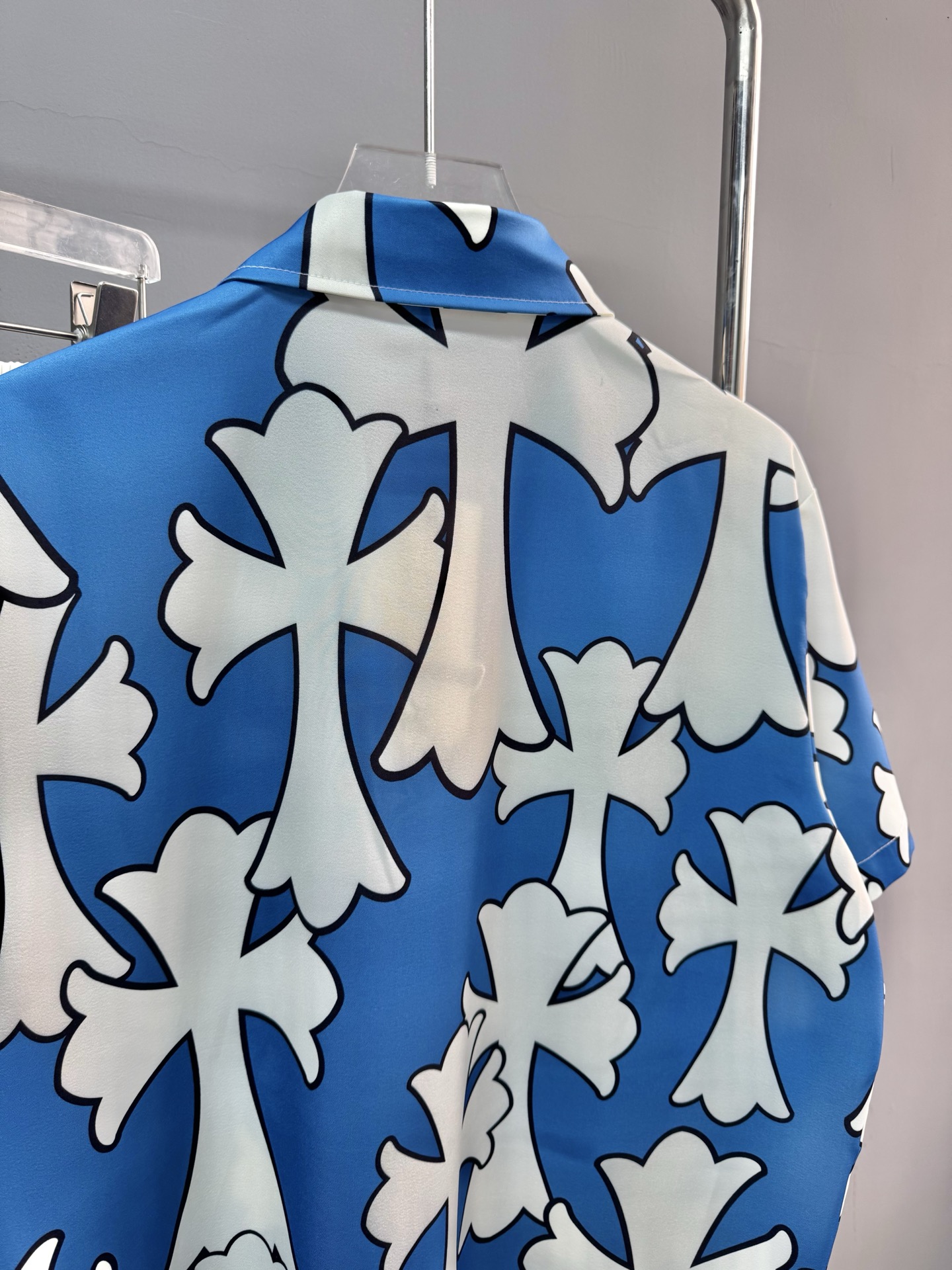 High-End Quality Hearts Iced Cotton Beach Shirts in Yellow Blue, Sizes S-XL - 图片 9