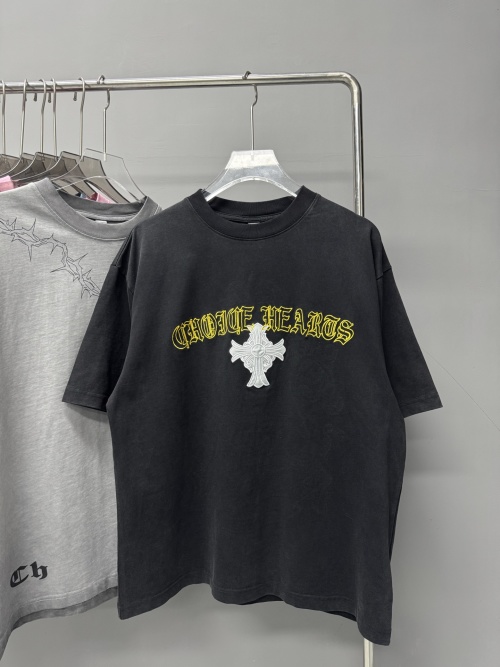 Choice Hearts Vintage Washed Short Sleeve T-Shirt with Embroidered Cross 1 Choice Hearts Vintage Washed Short Sleeve T-Shirt with Embroidered Cross