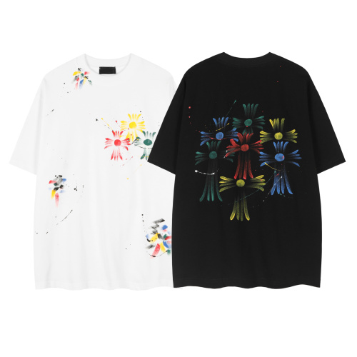Choice Herats Colorful Hand-Painted Short Sleeve T-Shirt - High Quality Cotton