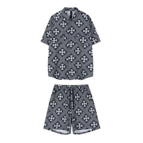 Choice Hearts Ice Silk Cotton Beach Printed Short Sleeve Shirt & Shorts Set 1 Choice Hearts Ice Silk Cotton Beach Printed Short Sleeve Shirt & Shorts Set