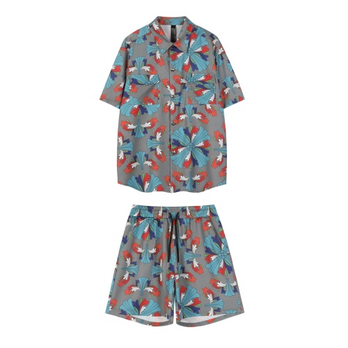 Choice Hearts Ice Silk Cotton Beach Printed Short Sleeve Shirt & Shorts Set 1 Choice Hearts Ice Silk Cotton Beach Printed Short Sleeve Shirt & Shorts Set