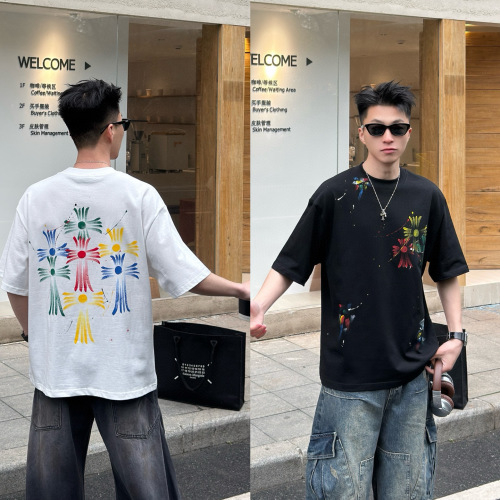 Choice Hearts Colorful Hand-Painted Cotton T-Shirt - Premium Quality 1 Choice Hearts Colorful Hand-Painted Cotton T-Shirt - Premium Quality