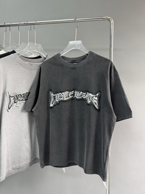 ChoiceHearts Men's Vintage Wash Cotton T-Shirt with Embroidered Logo 1 ChoiceHearts Men's Vintage Wash Cotton T-Shirt with Embroidered Logo
