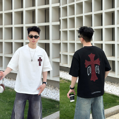 Choice Hearts Printed Patchwork Embroidery Short Sleeve T-Shirt 1 Choice Hearts Printed Patchwork Embroidery Short Sleeve T-Shirt