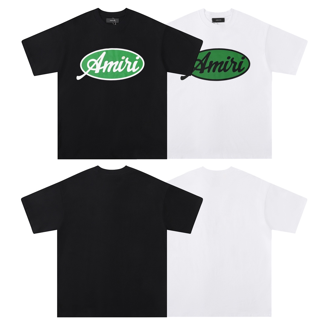 Amiri 2025 Spring/Summer Logo T-Shirt, Unisex Loose Fit, Classic Short Sleeve