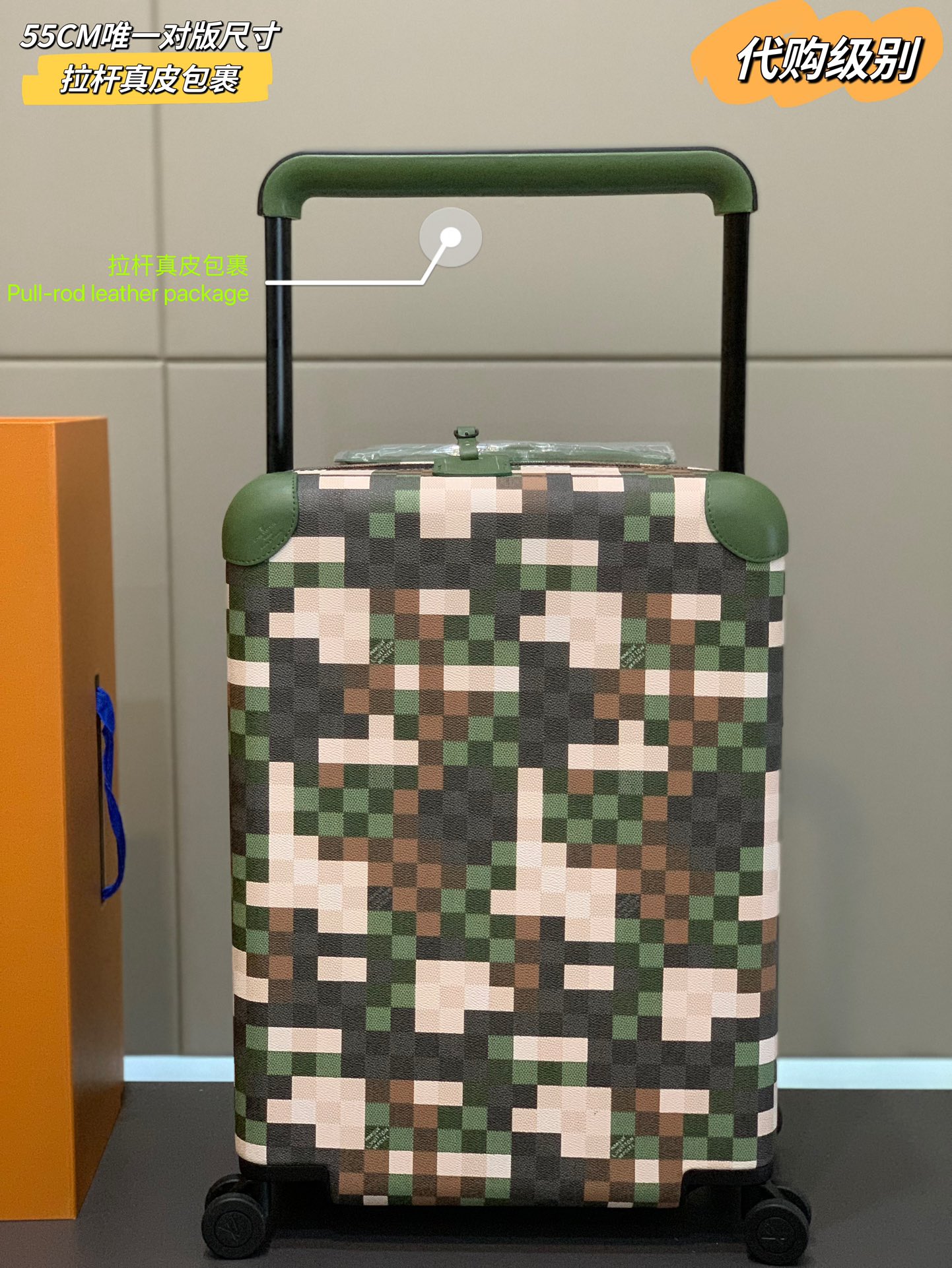 [Trolley Cases]original foreign order [55cm high cargo rod leather wrapped]