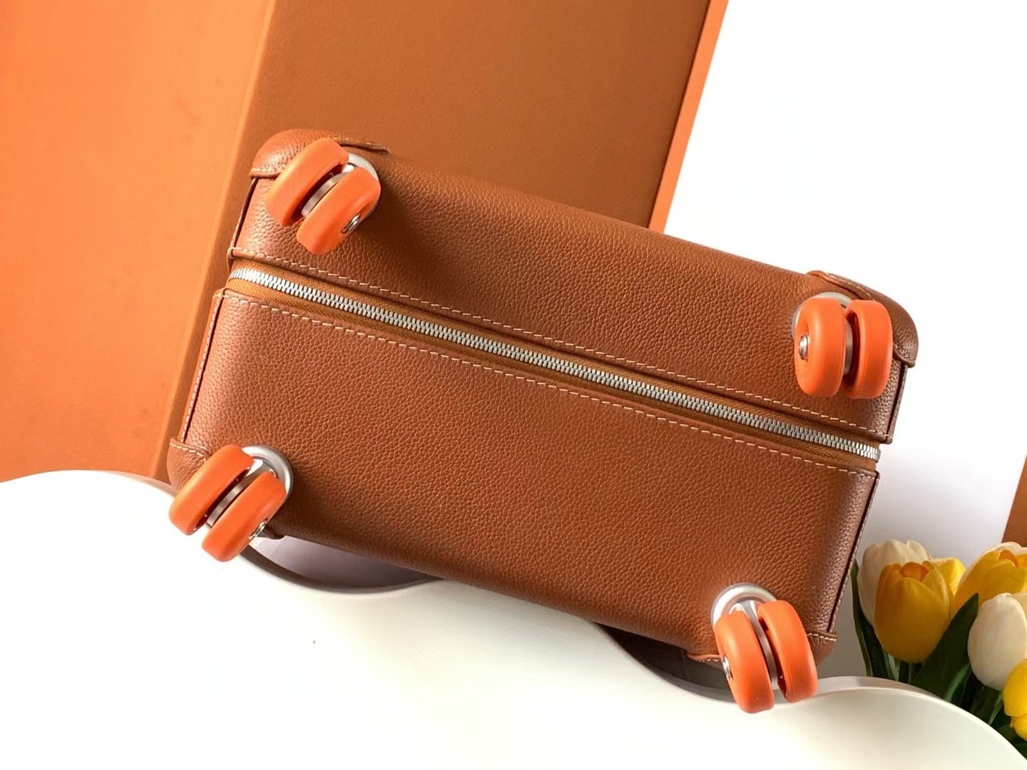 Brown Leather Cabin Luggage, 20-Inch Carry-On Suitcase with Aluminum Handle 5 a1720762551419 7876
